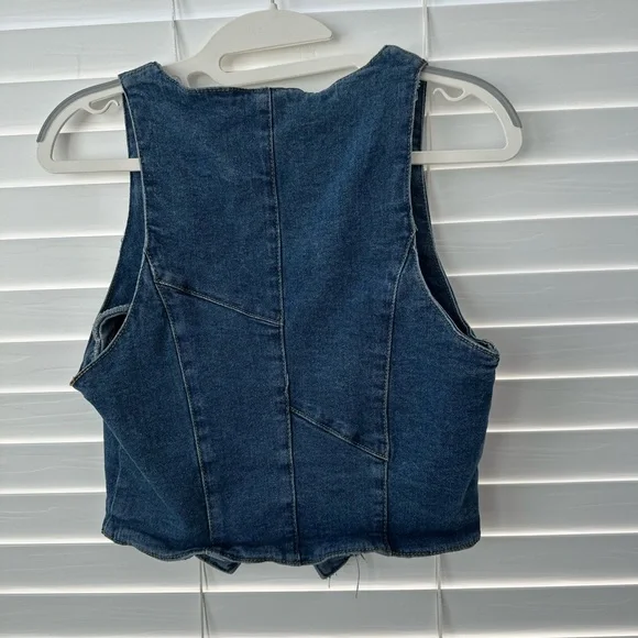 Emerson Lang Denim Vest Top - Blue - Picture 6 of 6